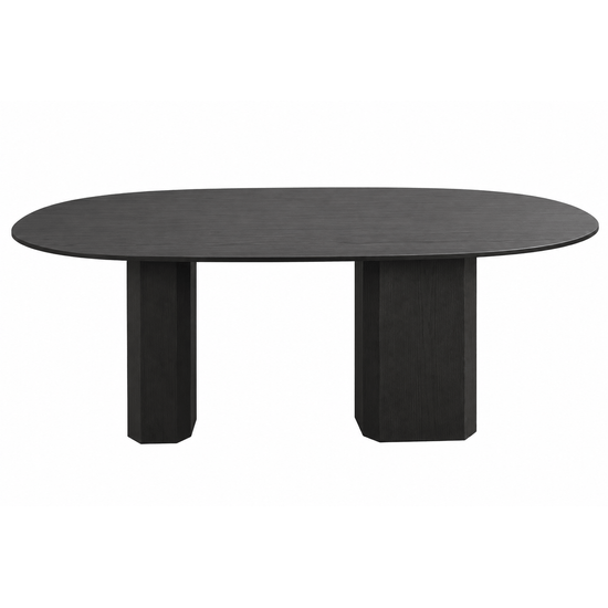 Mesa de Jantar Oval Preta Moderna